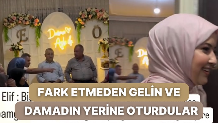 Başköşe Olunca Yanlışlıkla Gelin ve Damadın Yerine Oturup Ufak Bir Karışıklık Yaratan Aile Büyükleri