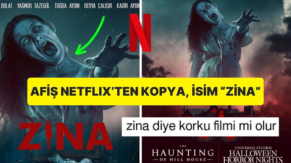 "Zina" Adlı Türk Korku Filminin Afişinin Netflix'te Çok İzlenen Bir Diziden Çalıntı Olması Dillere Düştü