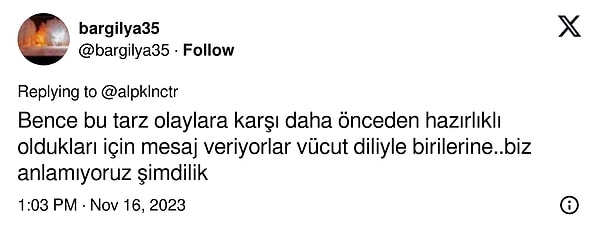 Vücut dili analizi de yapıldı.