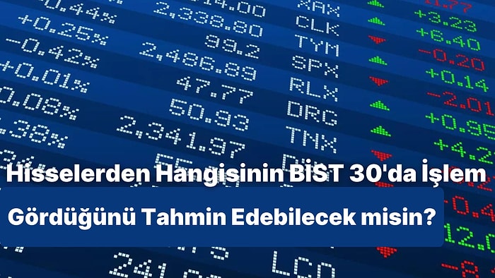 Bu Şirketlerden Hangisinin BİST 30’da İşlem Gördüğünü Bulabilecek misin?