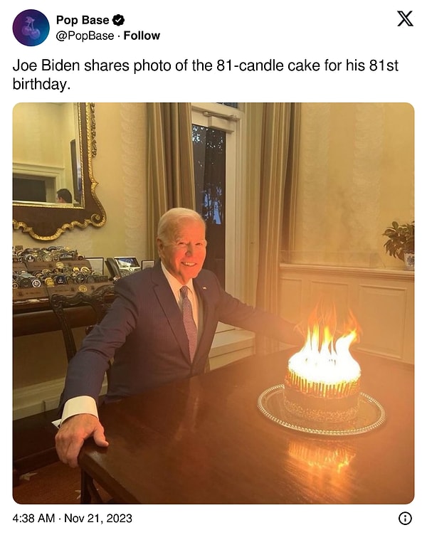 Biden, 81. yaşına özel pastasına 81 mum dikince ortaya oldukça ilginç bir manzara çıktı.