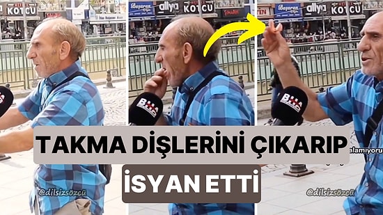 Sokak Röportajında Bir Adam Takma Dişlerini Çıkararak İsyan Etti: "Bunu Yapıştıracak İlaç Alamıyorum"