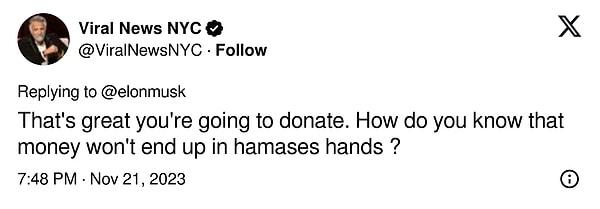 Kullanıcılardan bazıları, "Paranın Hamas'ın eline geçmeyeceğini nereden biliyorsun?" minvalinde sorular yöneltti.
