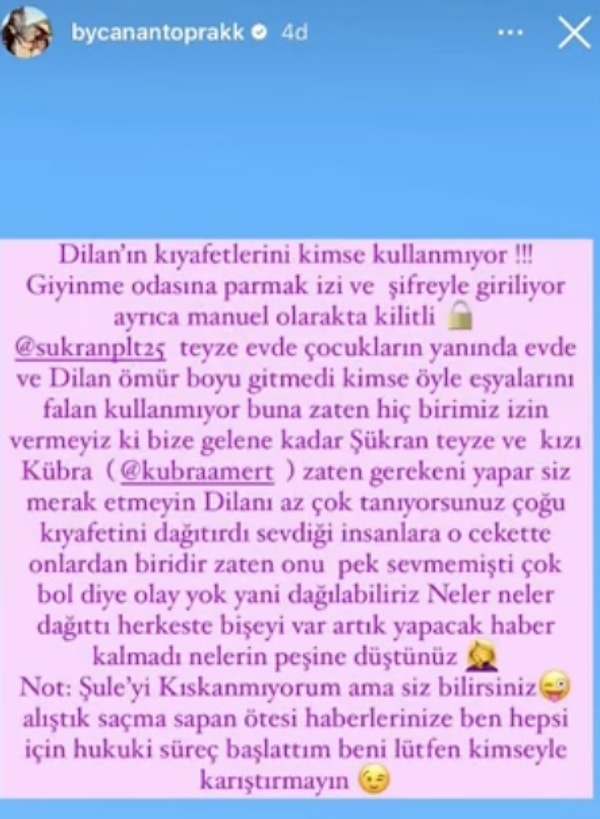 Canan Toprak'ın Instagram paylaşımını da burada bırakalım 👇👇