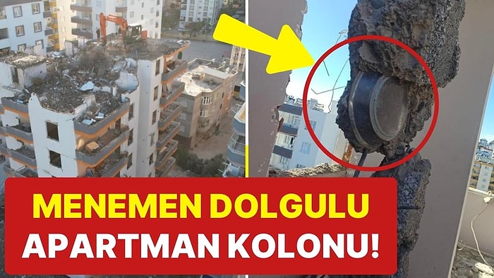 Ağır Hasarlı Binanın Kolonundan Menemen Tepsisi Çıktı!