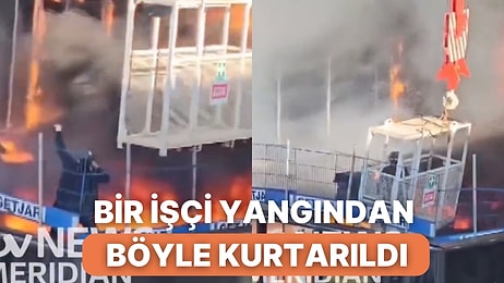 İngiltere'nin Reading Kentinde Meydana Gelen Yangında Kalan İşçiyi Bir Vinç Operatörü Kurtardı