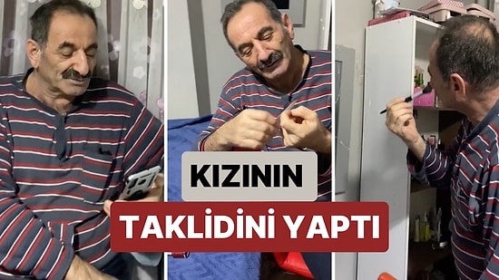 Anne ve Kardeşlerden Sonra Şimdi de Bir Baba Kızının Taklidini Yaptığı Videoyla Kalpleri Isıttı