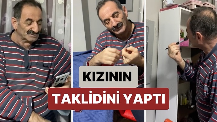 Anne ve Kardeşlerden Sonra Şimdi de Bir Baba Kızının Taklidini Yaptığı Videoyla Kalpleri Isıttı