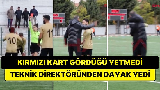 Skandal Görüntüler: Kırmıza Kart Gören Futbolcusunu Saha Kenarında Tokatladı!