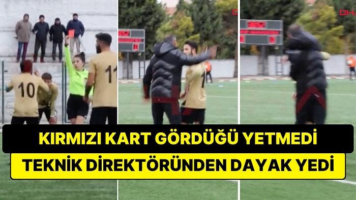 Skandal Görüntüler: Kırmıza Kart Gören Futbolcusunu Saha Kenarında Tokatladı!