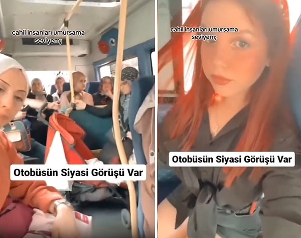 O kadının 'Cahil insanları umursama seviyem' diyerek paylaştığı görüntüler ise sosyal medyada tartışma yarattı.