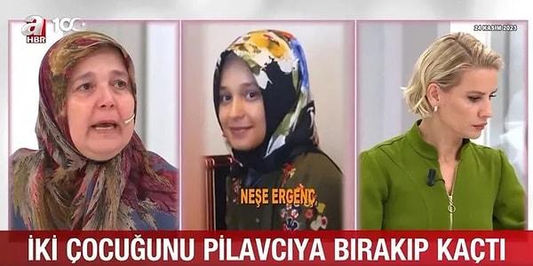 Kızı Neşe Ergenç'i bulmak için Esra Erol'a başvuran anne Bahtınur Hanım, kızının komşularının abisi Oğuz Odabaş'la kaçtığını açıkladı.