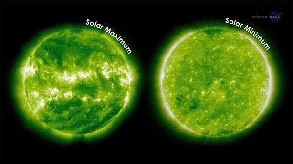 Bu dönemde ortaya çıkan Güneş lekeleri, Güneş'in manyetik alanındaki büyük değişikliklerin sonucunda takımadaları andıran yapılar oluşturabilir.
