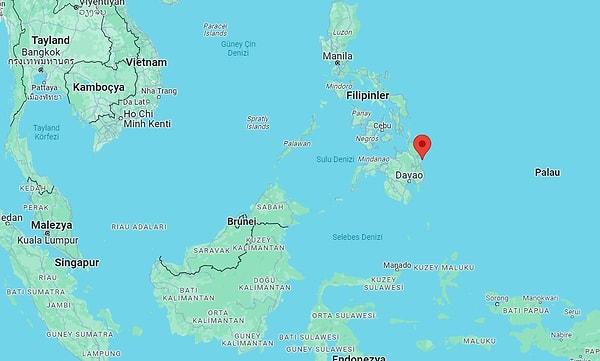 ABD Jeolojik Araştırmalar Merkezi, Mindanao adasının doğusunda 7,6 büyüklüğünde bir sarsıntı kaydedildiğini açıkladı.