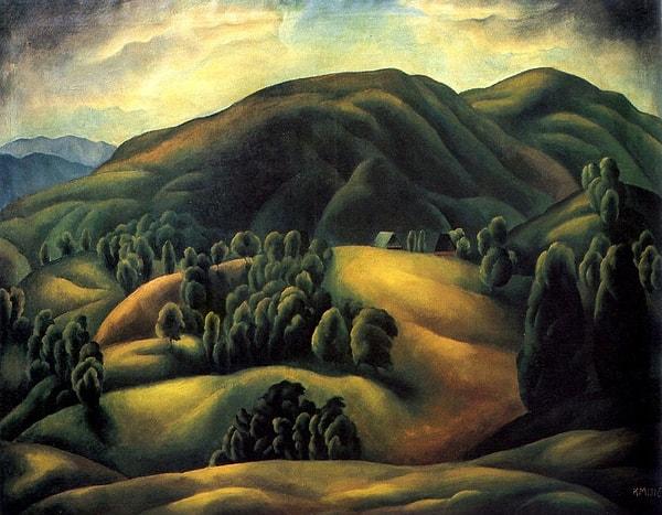 7. Bosna Hersek: "Mountain Landscape" - Karlo Mijić (1924)