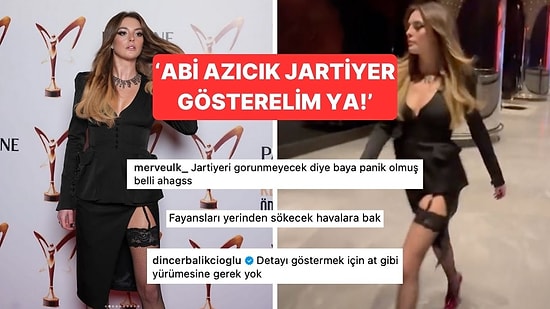 Ödül Gecesinde Jartiyerini Göstermek İçin Bi’ Tuhaf Yürüyen Melis Sezen Dillere Fena Düştü