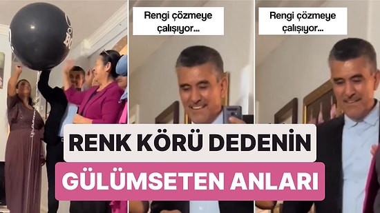 Renk Körü Dedenin Torununun Cinsiyet Açıklama Partisinde Konfetilerin Rengini Anlamaya Çalıştığı Anlar