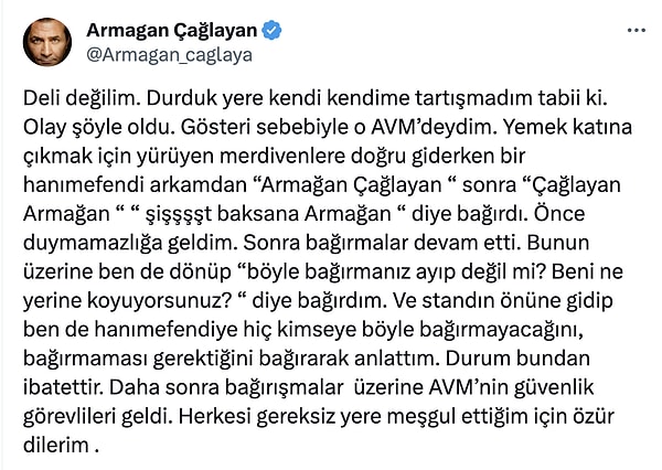 Armağan Çağlayan konuyla ilgili bir de tweet attı 👇