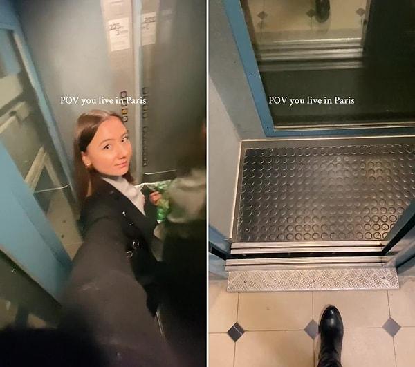 O asansörü gören kullanıcılar ise 'Klostrofobisi olanlara kriz geçirtmek için mi tasarlandı?' diye sordular.