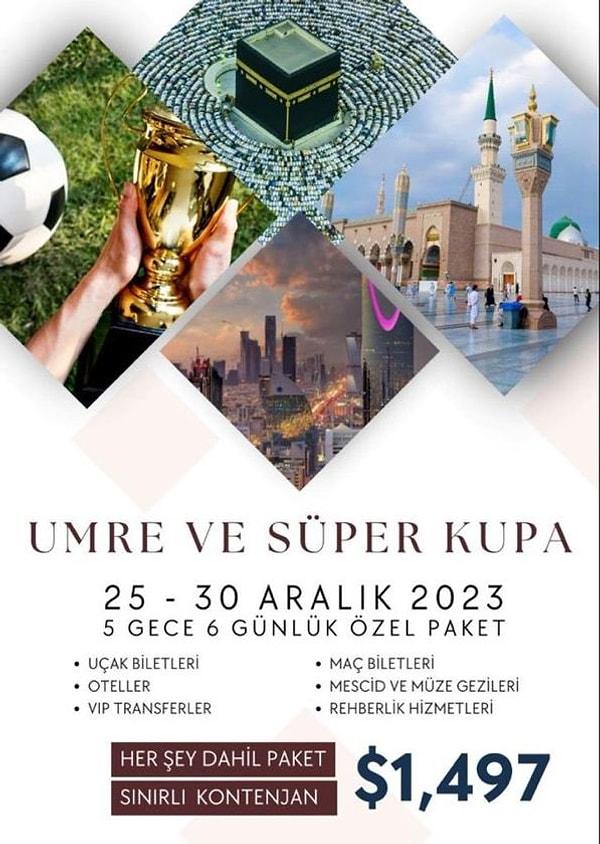 Fenerbahçe ile Galatasaray arasında 29 Aralık'ta oynanacak Süper Kupa mücadelesi öncesi turizm şirketleri ve turlar kolları sıvadı.