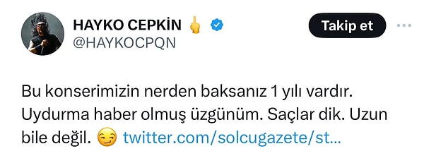 Haber yayılır yayılmaz Hayko Cepkin olayın doğrusunu Twitter hesabından paylaştı.👇