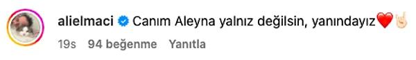 Birçok kişi Aleyna Tilki'ye destek mesajları attı.👇
