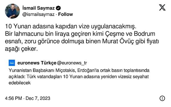 İsmail Saymaz ve Murat Övüç'ü aynı tweette bulma fırsatını kaçırmadık.