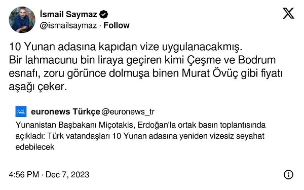 İsmail Saymaz ve Murat Övüç'ü aynı tweette bulma fırsatını kaçırmadık.