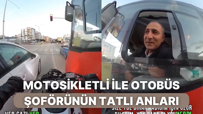 Motosiklet Sürücüsü Otobüs Şoförünün Camına Kalp Çizince Trafikte Alışılmışın Dışında Tatlı Anlar Yaşandı