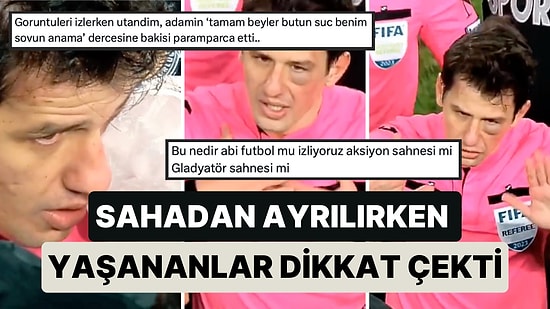 Hakem Halil Umut Meler'in Yaşadığı Saldırıdan Sonra Sahadan Ayrılırken Çekilen Görüntüleri Taraftarları Üzdü