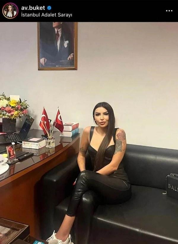 Tekışık, "Ben tek başına çalışan ve İstanbul’da tek başına ayakta durmaya çalışan bir kadınım. Herhangi bir hakim ile savcı ile bağlantım yok. O fotoğrafın altında paylaştığım söz de bir kitap sözü. Bir avukatın savcının odasına giremez diye bir kanun varsa siz söyleyin." dedi.