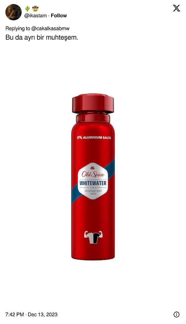 12. Old Spice Whitewater Erkekler İçin Sprey Vücut Deodorantı 150 ml