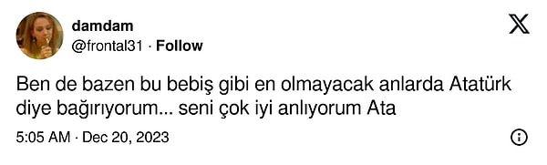 Ya da gelecekteki çocuğunun böyle olmasını temenni ediyor.