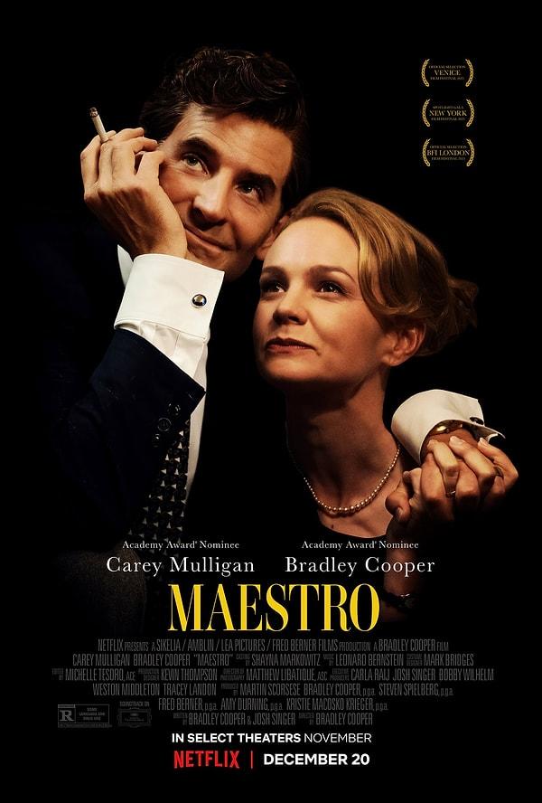 Başrollerinde Bradley Cooper ve Oscar ödüllü Carey Mulligan'in yer aldığı, Netflix'in 'Maestro' filmi bugün itibariyle izleyiciyle buluştu.