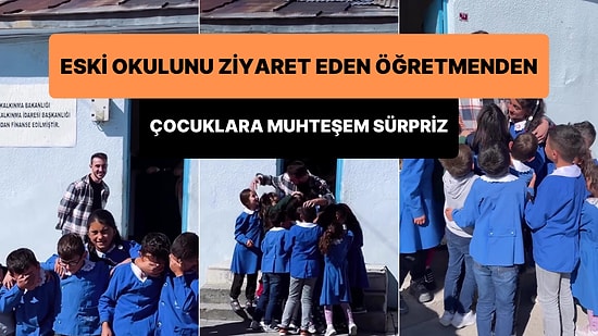 Görev Yaptığı Eski Köy Okulunu Ziyaret Eden Öğretmenden Çocuklara Muhteşem Sürpriz