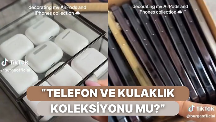 Telefon ve Kulaklık Koleksiyonundan Seçim Yapan Kadının Viral Olan Görüntüleri