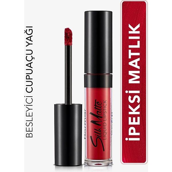10. Flormar - Ruj - Silk Matte Liquid Lipstick 007 Claret Red
