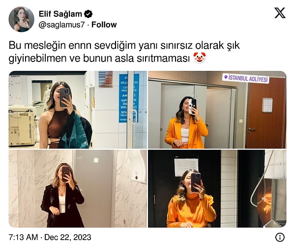 Örneğin adliye koridorlarında moda rüzgarları esiyor gibi görünüyor.