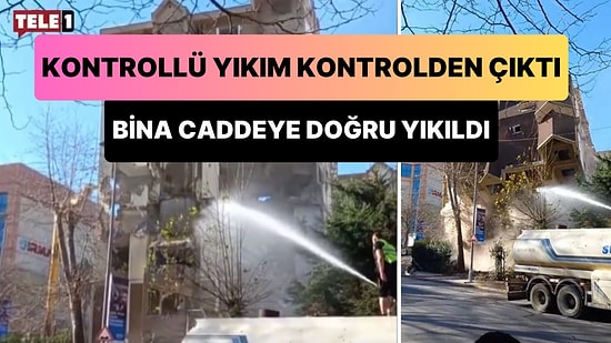 İstanbul Esenyurt'ta Kontrollü Yıkım Sırasında 6 Katlı Bina Caddeye Çöktü