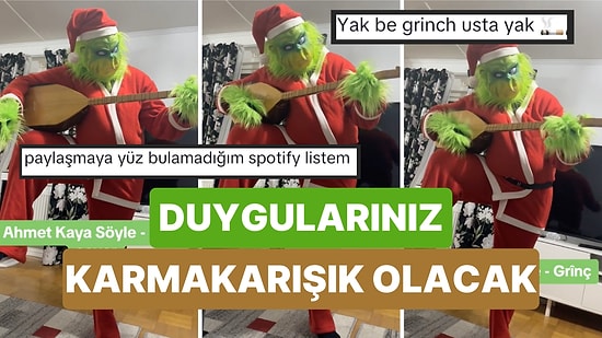 Grinch Kostümüyle Ahmet Kaya'nın Söyle Parçasını Çalan Adam Duygularınızı Karmakarışık Edecek