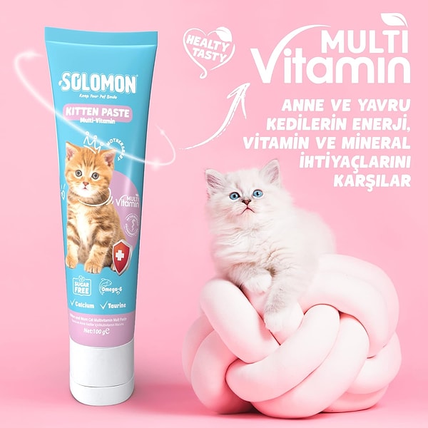 12. Yavru kedinizin bağışıklık sistemini güçlendirmeye yardımcı vitaminli kedi macunu.