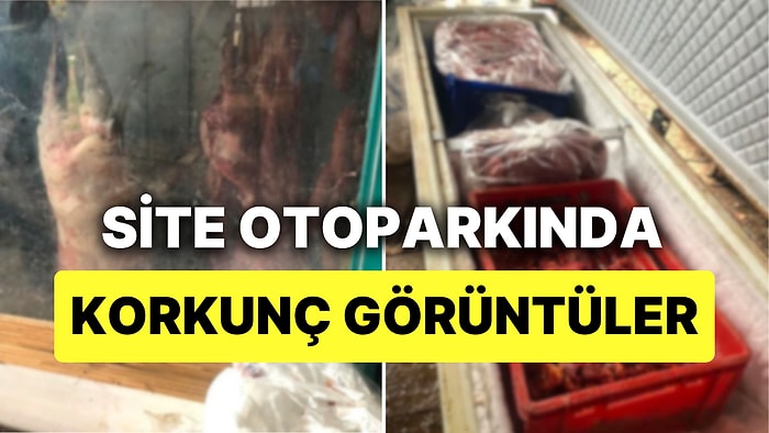 Bursa'da Korkunç Görüntüler: Site Otoparkını Mezbahaya Çevirmişler!