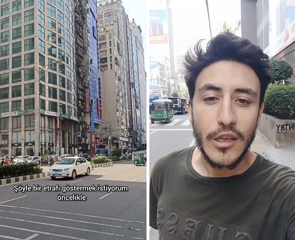 Sosyal medyada seyahat videoları paylaşan Furkan Göçer, Bangladeş gezisi sırasında ülkenin en lüks caddesini ziyaret etti.