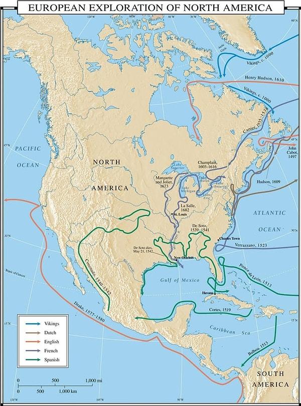 2. Kuzey Amerika'yı keşfeden Avrupalılar.
