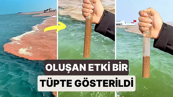 Pasifik Okyanus'u ve Atlantik Okyanusu'ndan Alınan Su Örnekleri Bir Tüpe Konularak Oluşan Etki Gösterildi