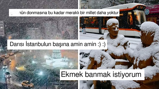 Buraya da Yağsın! Eskişehir'e Yağan Karı Görenlerden Birbirinden Harika Tepkiler Geldi