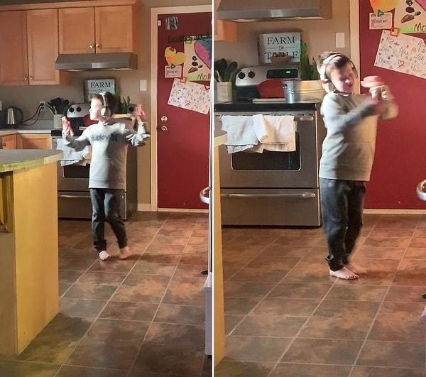 Kulağında kulaklıkla evin mutfağında muhteşem bir şekilde dans eden 7 yaşındaki otizmli çocuğun o görüntüleri sosyal medyada yeniden gündem oldu.