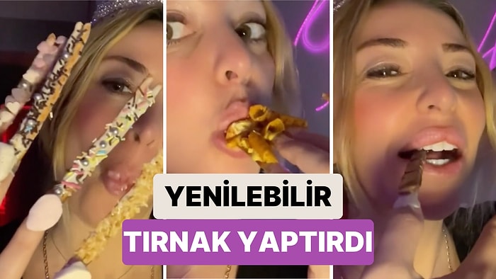 Yenilebilir Tırnaklar Yaptırıp Katır Kutur Yiyen Kadının Videosunu İzlerken İçiniz Bir Tuhaf Olacak