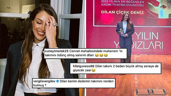Ödül Törenine Kendine 2 Beden Büyük Gelen Takımıyla Katılan Dilan Çiçek Deniz Eleştirilerden Nasibini Aldı