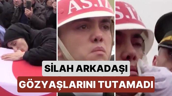 Pençe Kilit Harekatı'nda Şehit Olan Samet Aslan'ın Cenaze Töreninde Silah Arkadaşı Gözyaşlarını Tutamadı
